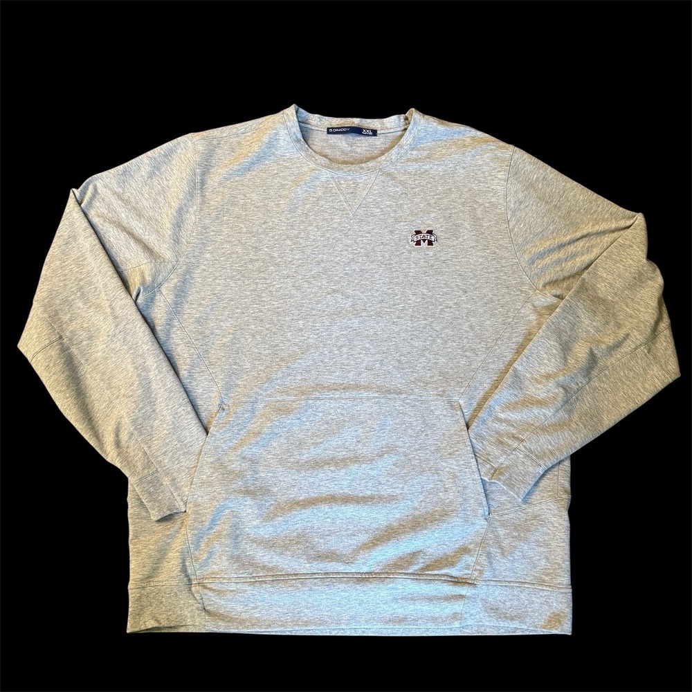 B Draddy Mississippi State Bulldogs Crewneck Sweatshirt Mens XXL Gray MSU